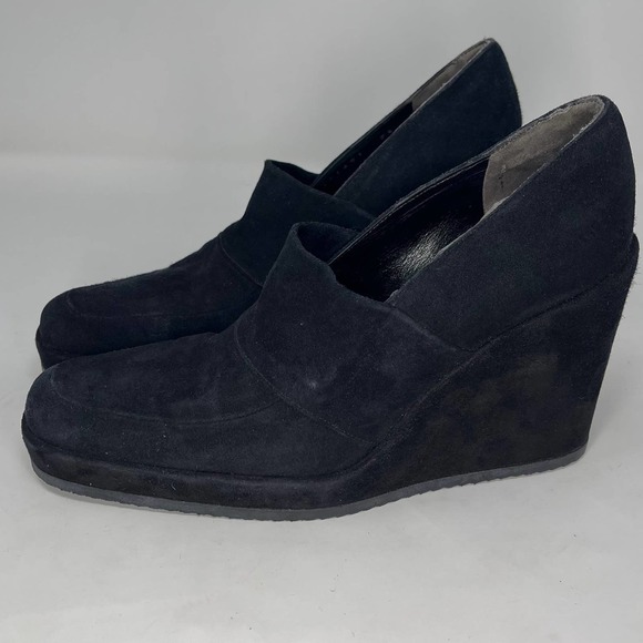 Stephane Kélian Paris Black Suede Wedges Womens Size 7 1/2 - Picture 3 of 8